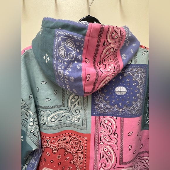 Aelfric Eden Patchwork Print Cashew Hoodie Sweatshirt size M - Picture 12 of 14